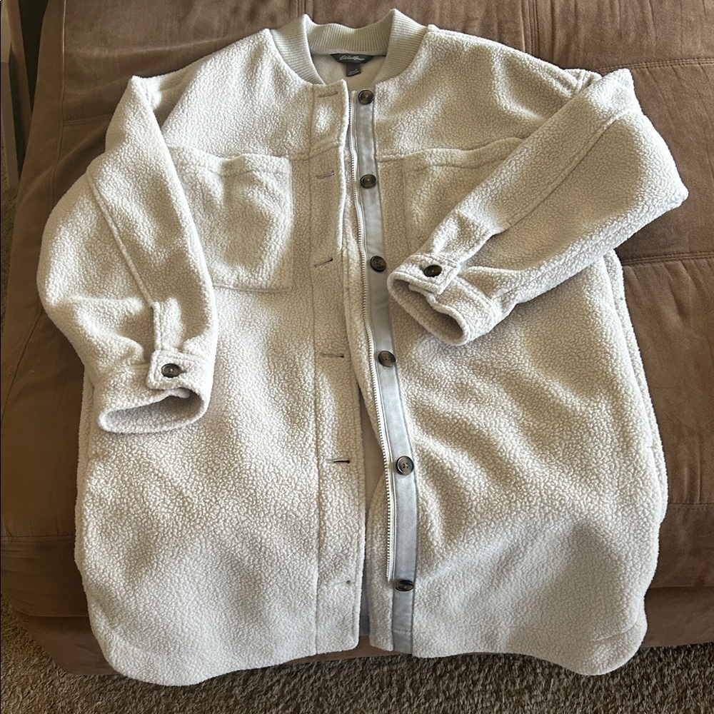 Eddie Bauer Off-White Teddy Jacket